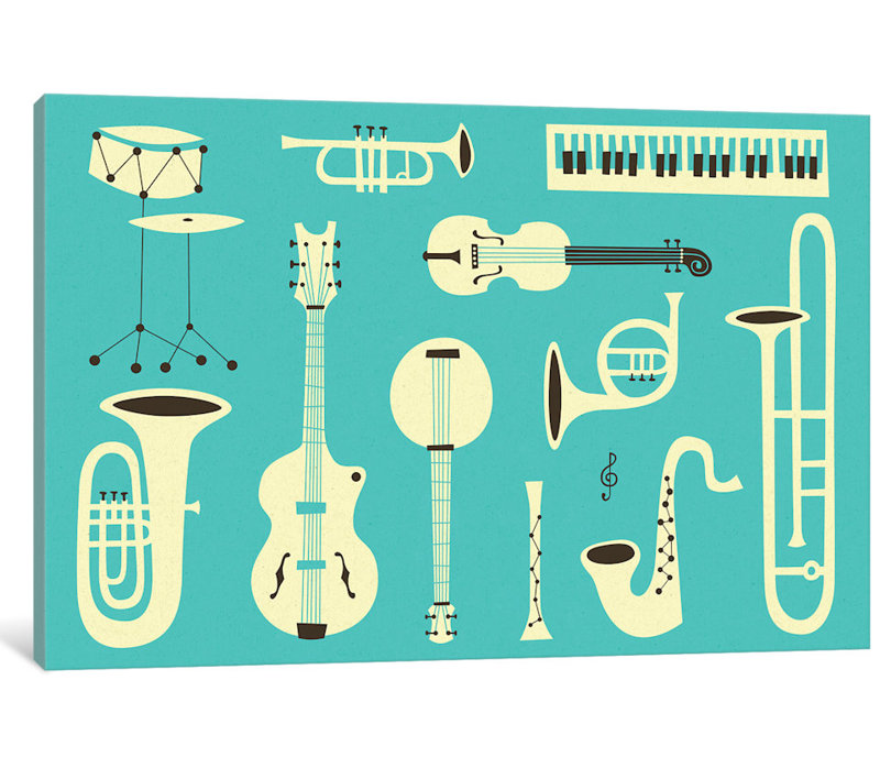 « just jazz ii », impression sur toile, H 26 po x l 40 po x P 1,5 po, Toile tendue, Pas de tapis