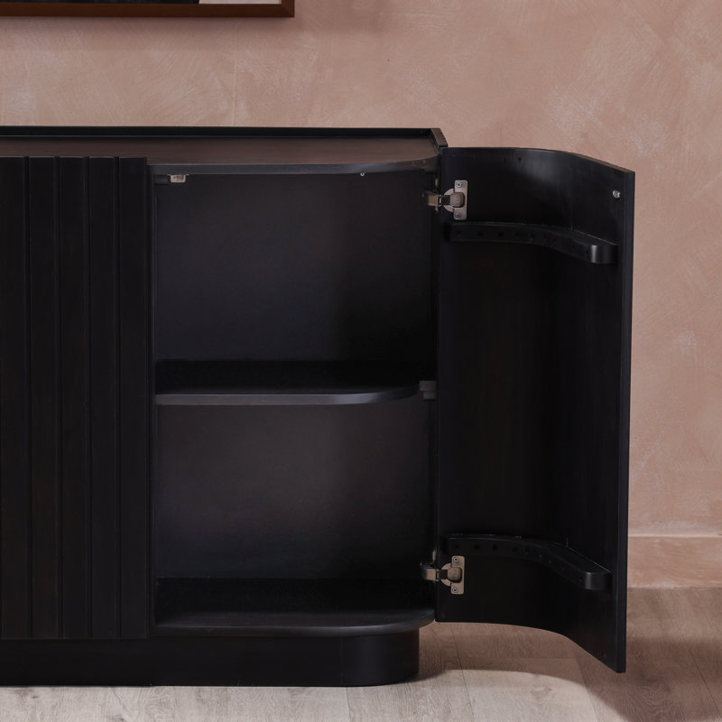 Povera 72'' W Solid Wood Sideboard, Black