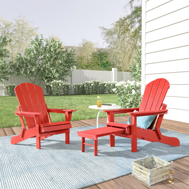 Chaise Adirondack pliante Hurley Morphew, Rouge