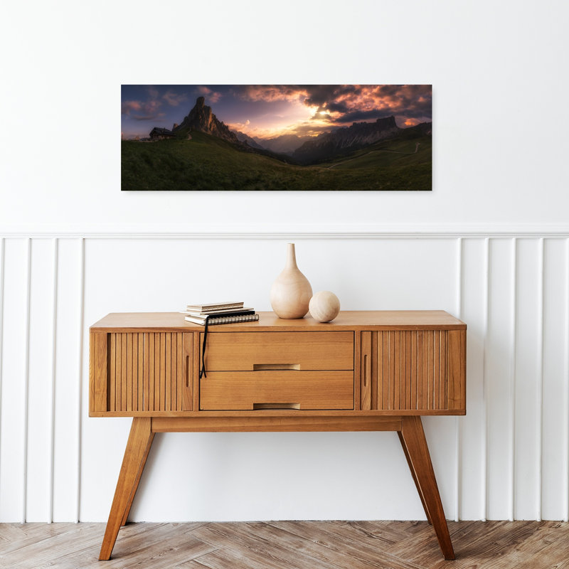 Dramatic Mountain Twilight by David Martin Castan - Wrapped Canvas Panoramic Print, 30.48 cm H x 91.44 cm W
