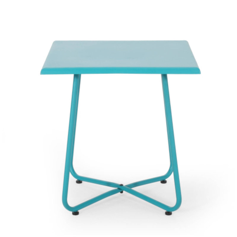 ALDER 18" Outdoor Side Table, Stylish Accent For Patio & Garden, Teal
