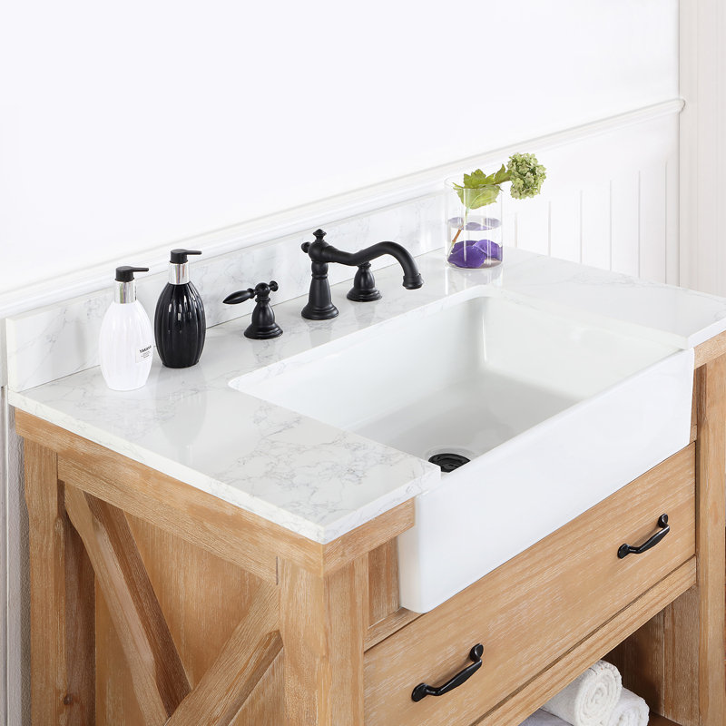 Ensemble de meuble-lavabo simple 36 po Villareal, Pin délavé
