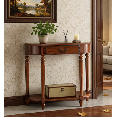 Mullikin 39.37 " W Solid Wood Top Console Table