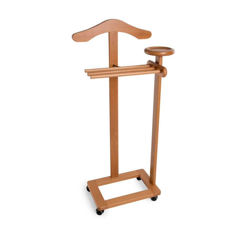 Colombes Solid Wood Freestanding Valet Stand, Cherry