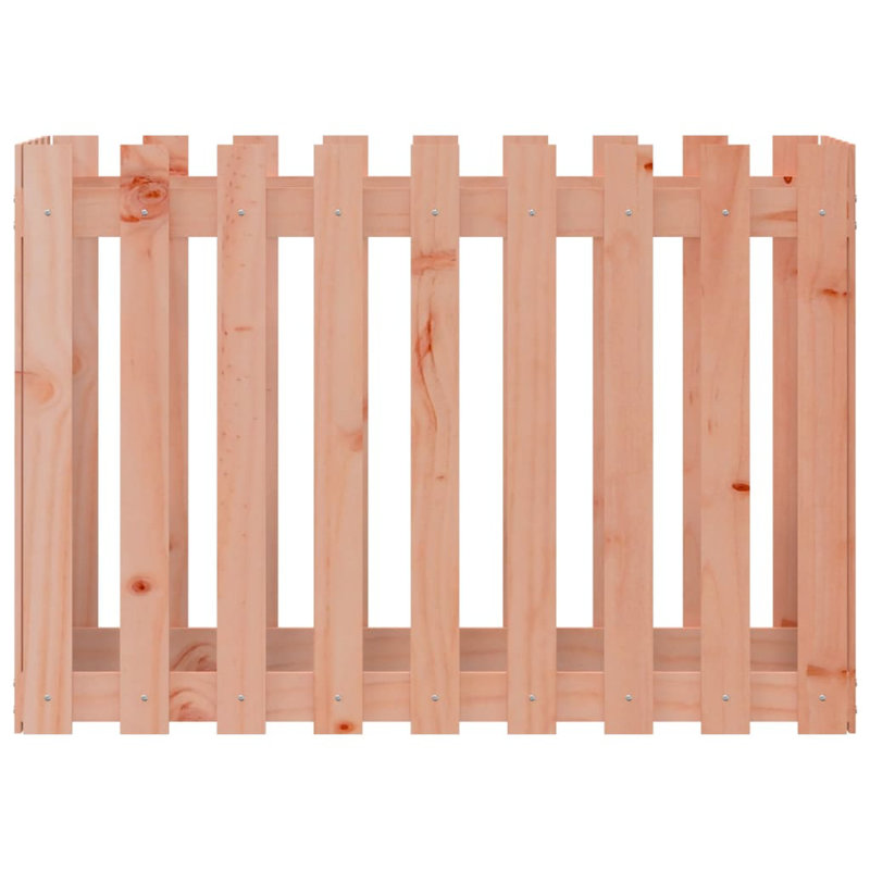 vidaXL Garden Planter with Fence Design Outdoor Flower Box Solid Wood Pine, Red Brown, 27.6" H x 39.4" W x 19.7" D