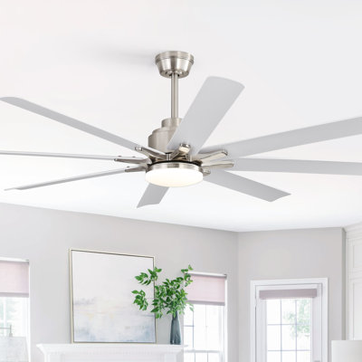 Ventilateur de plafond intelligent 52 po avec lumière DEL à intensité variable, 6 ventilateurs, 8 pales, télécommande intelligente