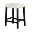 Ensemble de salle à manger transitionnel 3 pièces avec table brillante, tablettes de rangement et tabourets Boucle confortables pour les salles à manger modernes, ensemble de table de salle à manger
