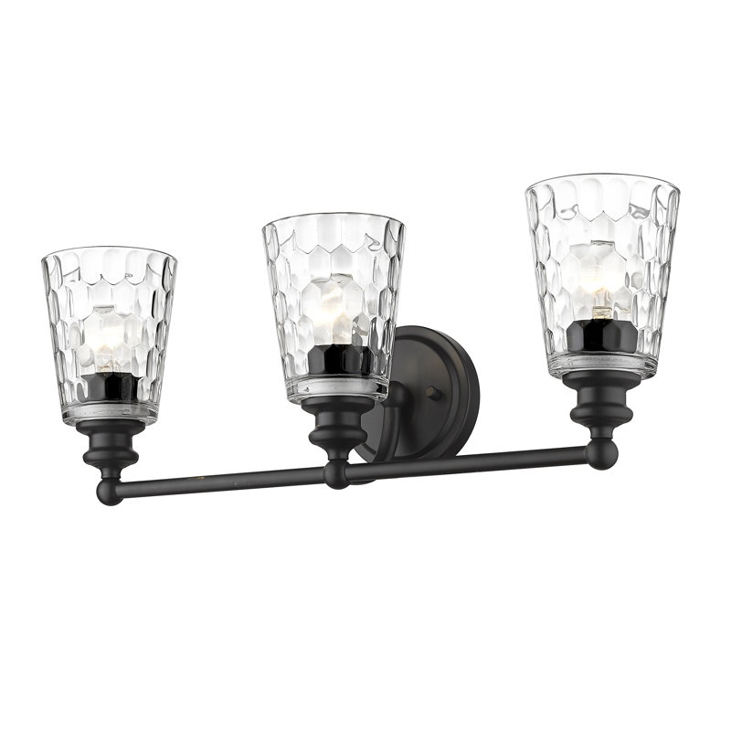 Éclairage de salle de bain à intensité variable 3 lumières Fantine, Noir mat