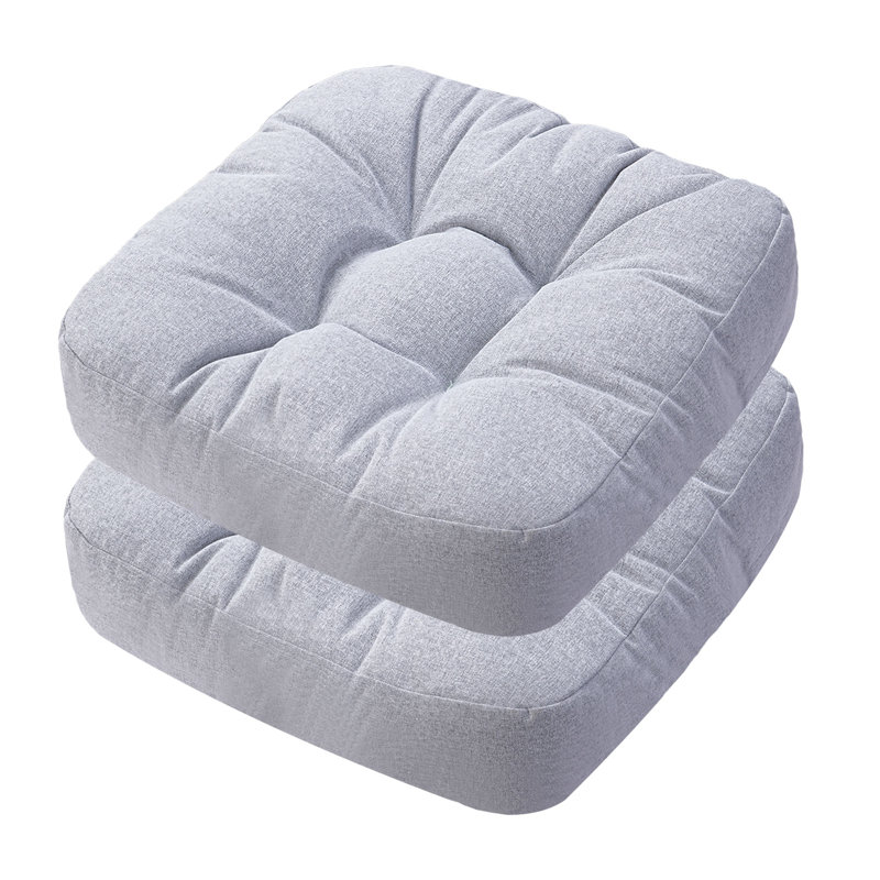 16.5-inch  Dining Chair Cushion, Light Gray Polyester Blend