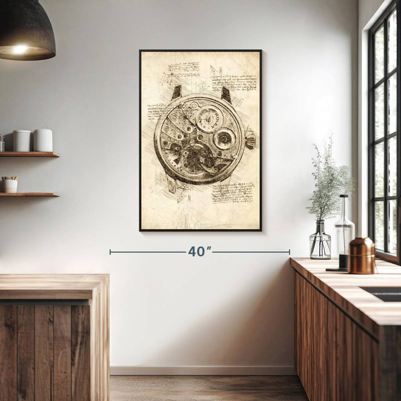 Vieille Rolex à l'intérieur, Cadre flottant noir, 27 po x 40 po