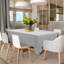 Nappe rectangulaire lavable en polyester (1 pièce) pour tables rectangulaires de salle à manger, résistante aux taches et imperméable.-576918976-577774367