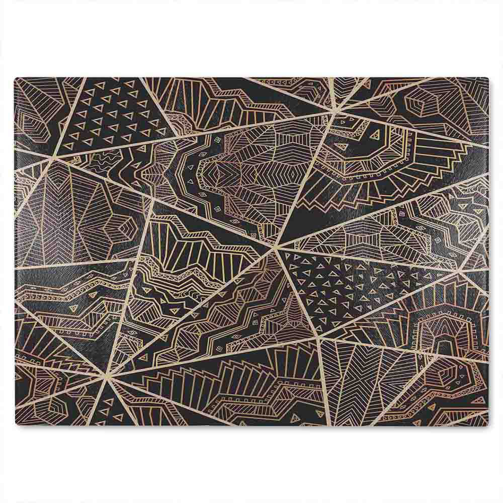 Geometric Triangles With Patterns Glass Chopping Board