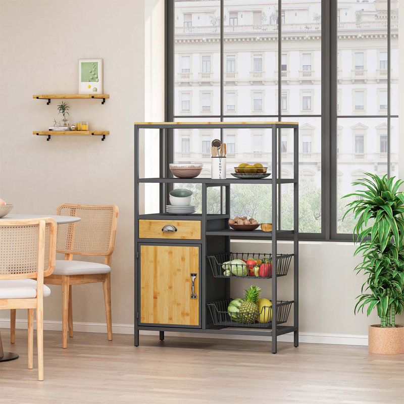 Trandon 31.69'' W Solid + Manufactured Wood Shelving Unit