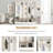 Wide Hall Tree With Storage Bench & Cube Shelves | Minimalist Entryway Shoe Cabinet With 8 Hooks For Mudroom-167370379