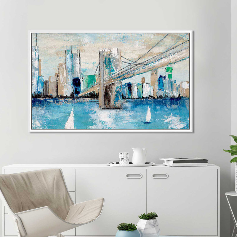 «Catching The Wind 1», reproduction de peinture acrylique sur toile encadrée, H 21,5 po x l 33,5 po x P 2 po