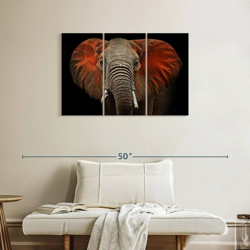Brampt Elephant Portrait, 24" H x 38" W