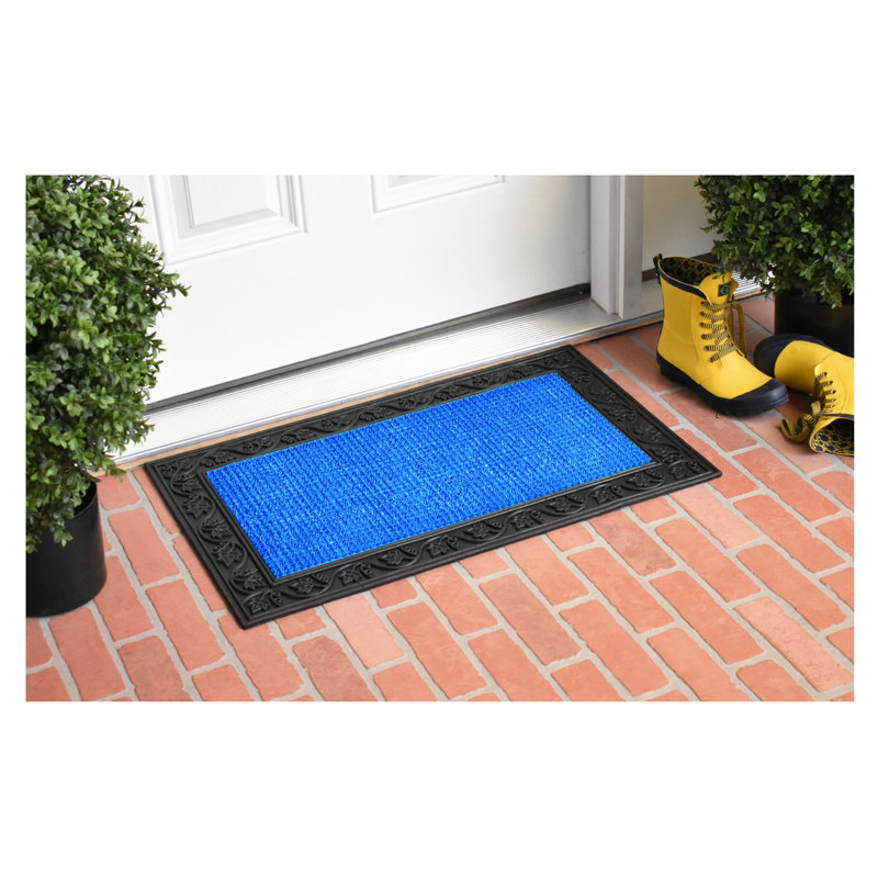 Gerken Non-Slip Doormat, Blue, 22" W x 48" L
