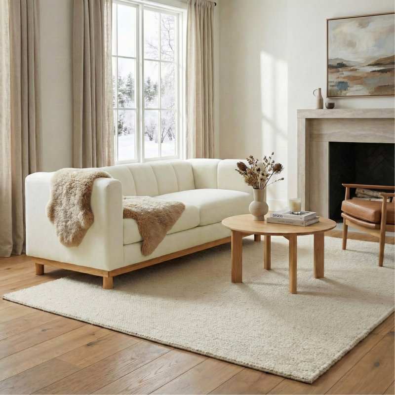 Canapé moderne 78,7 po pour salon, appartement et petit espace, beige