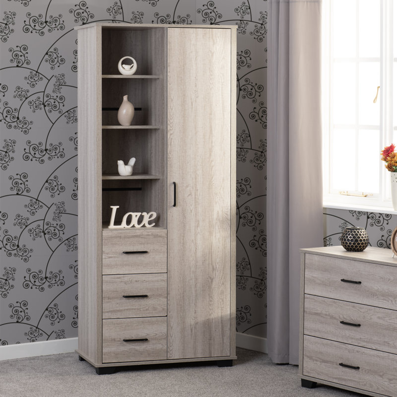 Myndee 1 Door Manufactured Wood Wardrobe