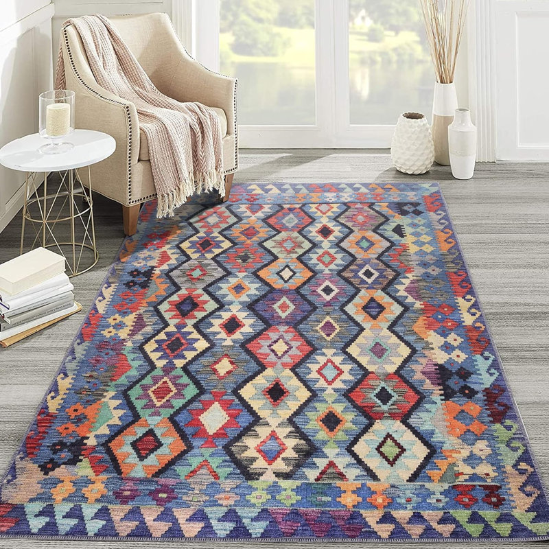 Rectangle Area Rug Modern Non Slip Mat Large Entryway Rugs Washable Carpet Pad for Bedroom 1314, Rectangle 120 x 180 cm