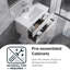 Meuble-lavabo simple flottant simple 42 po avec lavabo à surface solide Dhruven-104561138