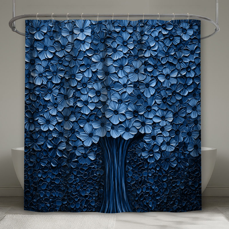 Rideaux de douche Blue Flower, L 70 po x H 93 po