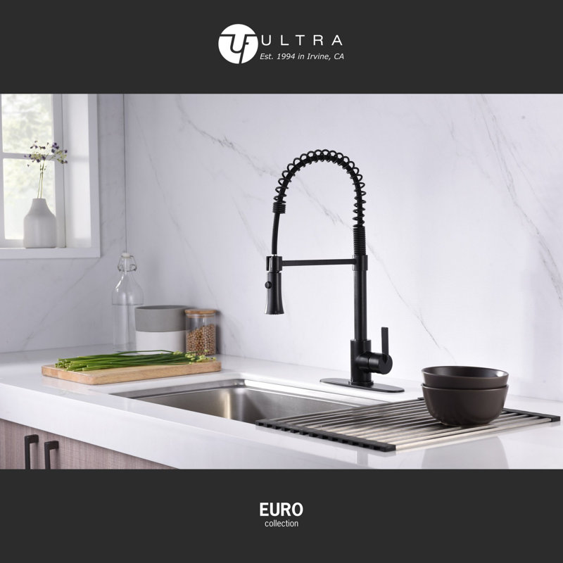 Prime Collection High-Arc Single Handle Kitchen/Bar Faucet with 2-Function Pull-Down Spring Spout Sprayer - Oil Rubbed Bronze