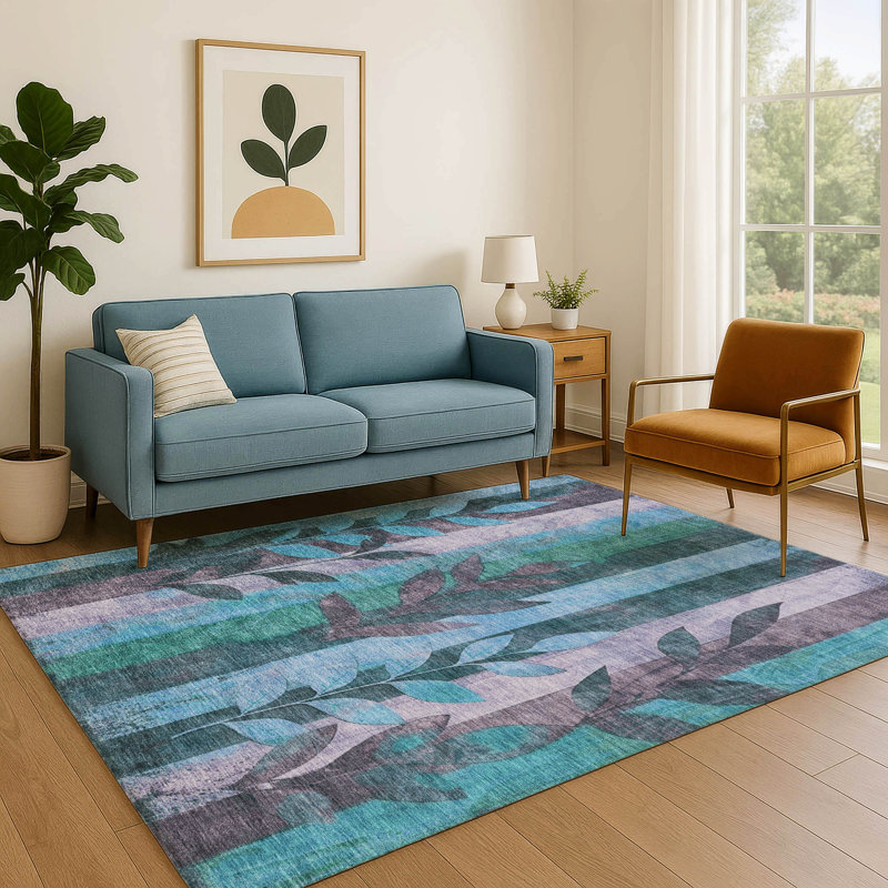 Tapis floral lavable à la machine de qualité supérieure Mayfield AMF1871, Rectangle 10 pi x 14 pi