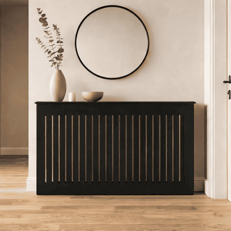 Loxley Radiator Cover, Black, Large - 150cm W