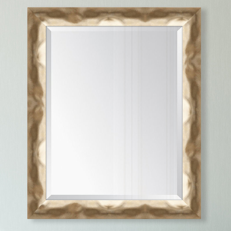 Brookneal Wood Wall Mirror, 33" H x 27" W, Gold