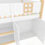 Lit simple mezzanine bas avec escalier, tablettes, armoires et lumières DEL