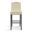 Ensemble de 2 tabourets de bar, tabourets de bar rembourrés pour îlot de cuisine, pieds en bois d'hévéa et similicuir avec capacité de poids de 300 lb-220360212