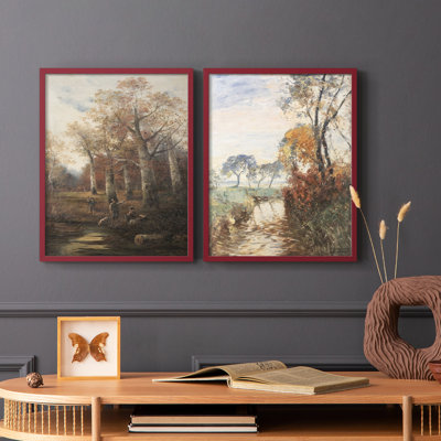 Vintage Landscape CIX-Premium Framed Print -Ready to Hang - No Nails Required - No Nails Required