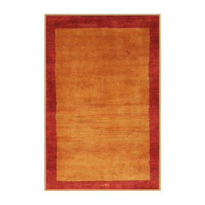 Tapis contemporain jaune / rouge