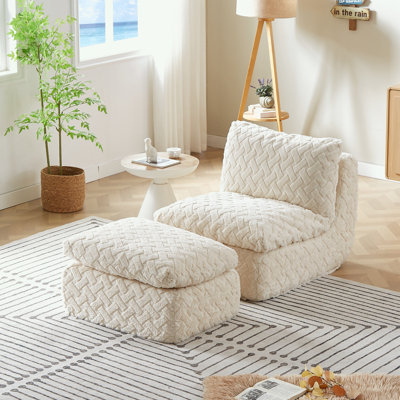 Chaise longue pivotante avec repose-pieds