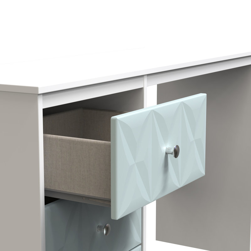Ceinwen 3 Drawer Desk (Ready Assembled), Duck/White