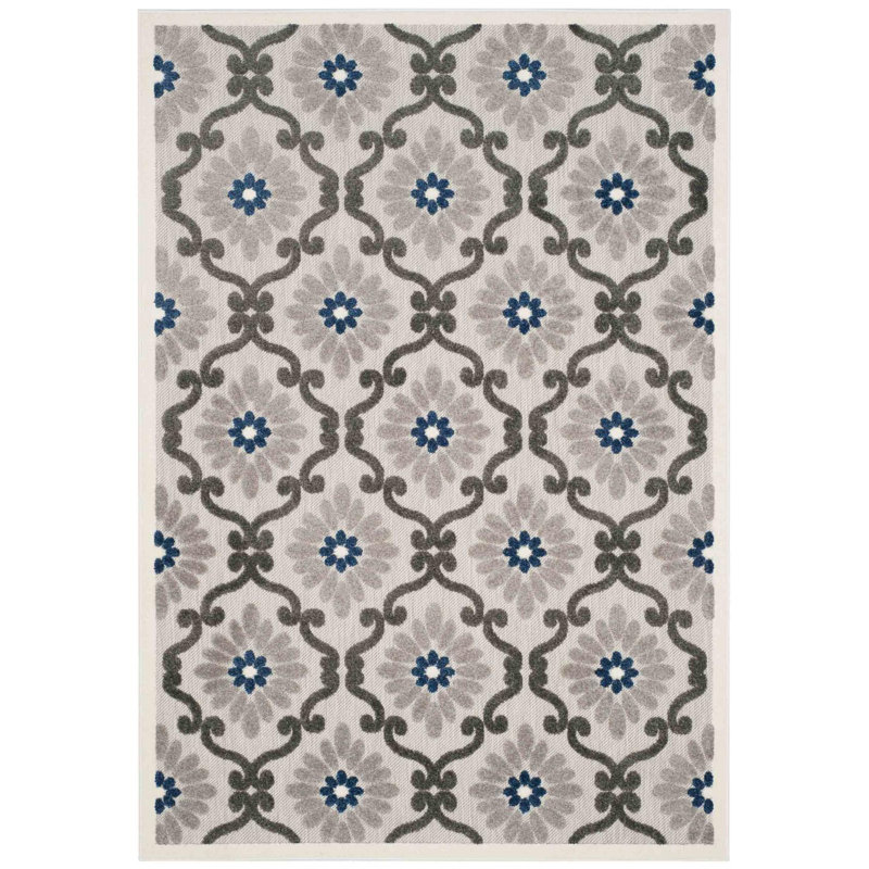 Camille Floral Hand Woven Indoor / Outdoor Area Rug, Rectangle 201 x 290 cm