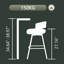 Swivel Upholstered Counter Stool with Metal Frame-2077540165