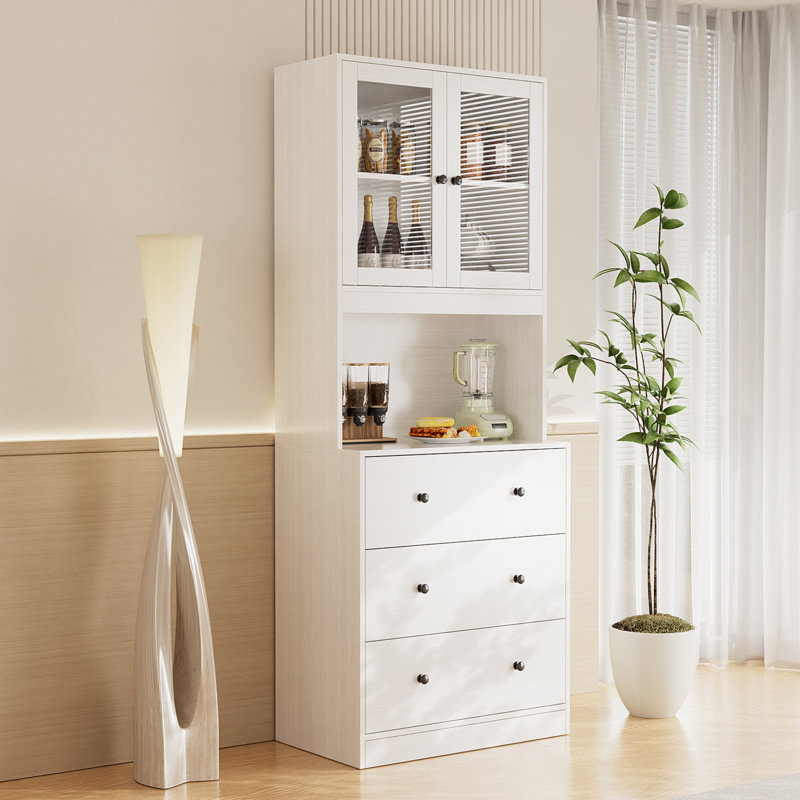 70.9''  Kitchen Pantry Cabinet, White