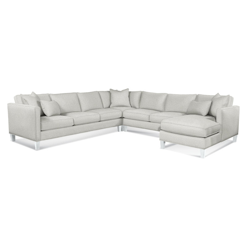 Sectional, Brown Geometric, 0456-33, Right Hand Facing, Frost White
