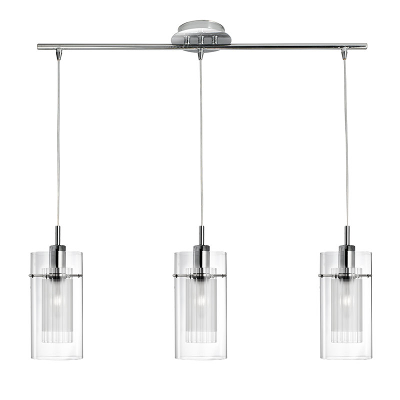 Araceli 3-Light Kitchen Island Chandelier, Clear Glass