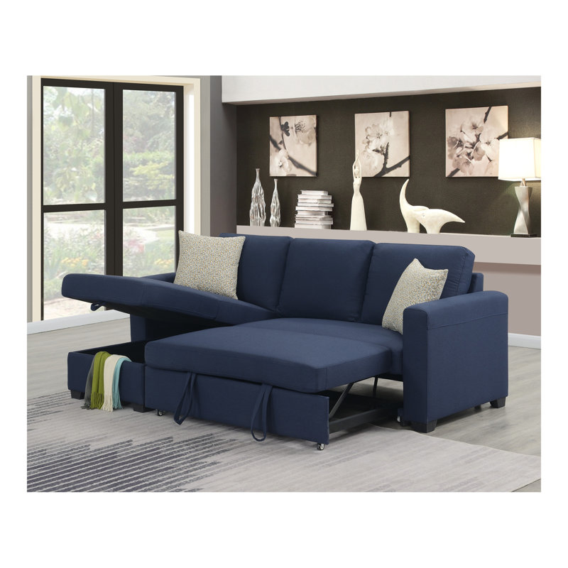 Canapé-lit modulaire réversible Pensole, Bleu