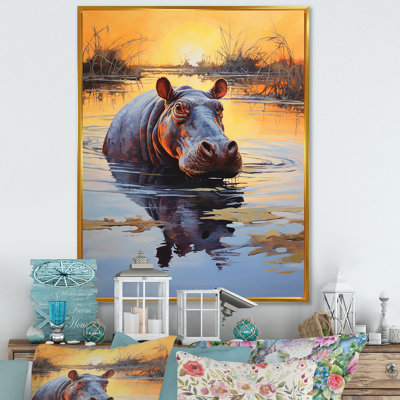 Hippopotame, roi de la savane 1 - Hippopotame, art mural
