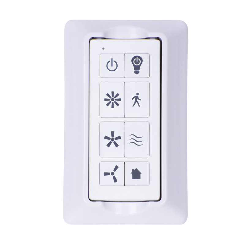 Universal Ceiling Fan Remote and Wall Control, White