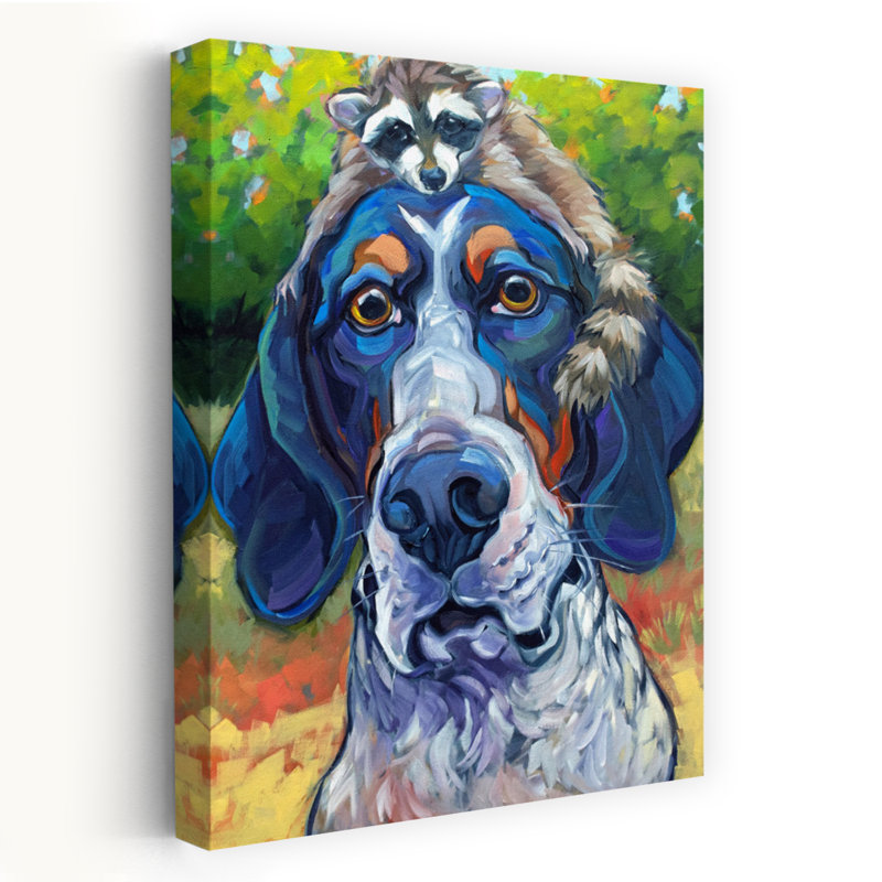 Coonhound - animaux, chiens, humour, ratons laveurs, art, H 24 po x l 16 po