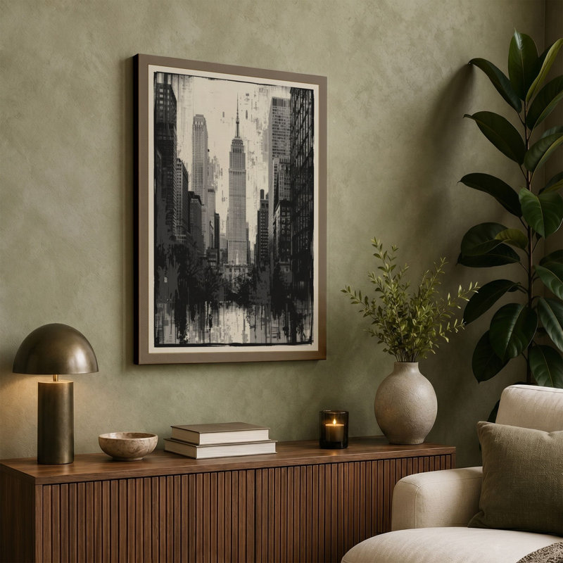 Metropolitan Heights Industrial - Wrapped Canvas, 30x20 - 76.2 x 50.8 cm, Ochre Border