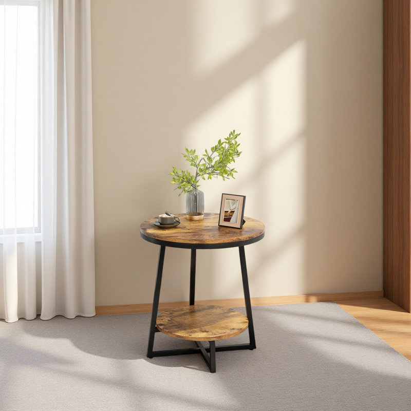 Modern Side Table,Rustic End Table,Round Coffee Table