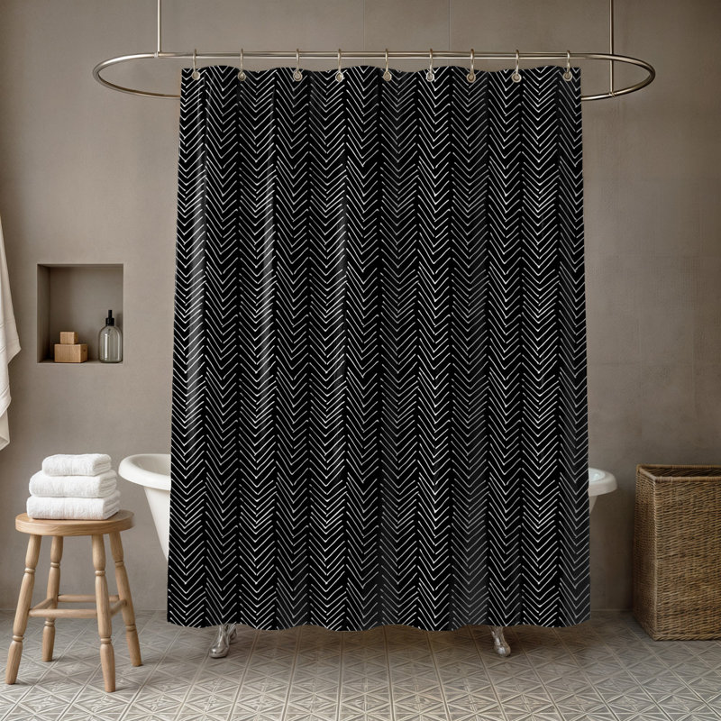 Rideau de douche simple Brierley, Noir