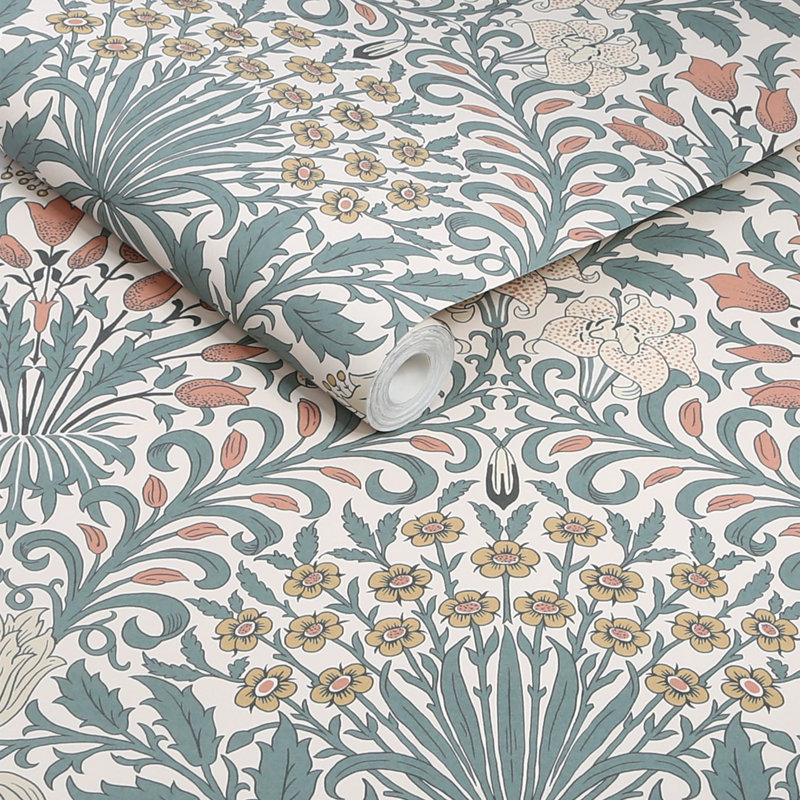 William Morris Garden Soft Wallpaper, Blue