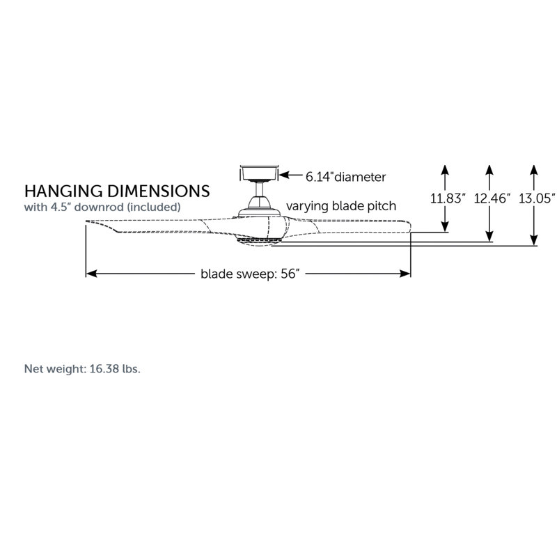 Wrap Custom 56 inch Indoor/Outdoor Ceiling Fan - Matte White with Natural blades, Matte White, Natural
